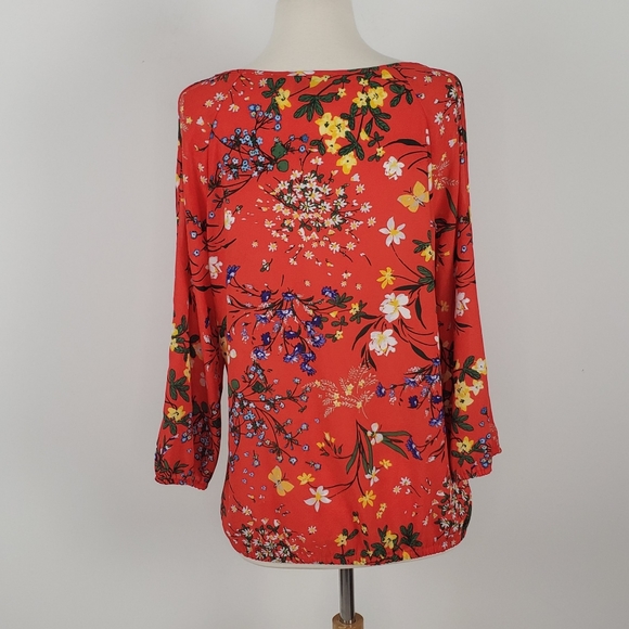 New York & Company Floral Cold Shoulder Blouse - Picture 6 of 12